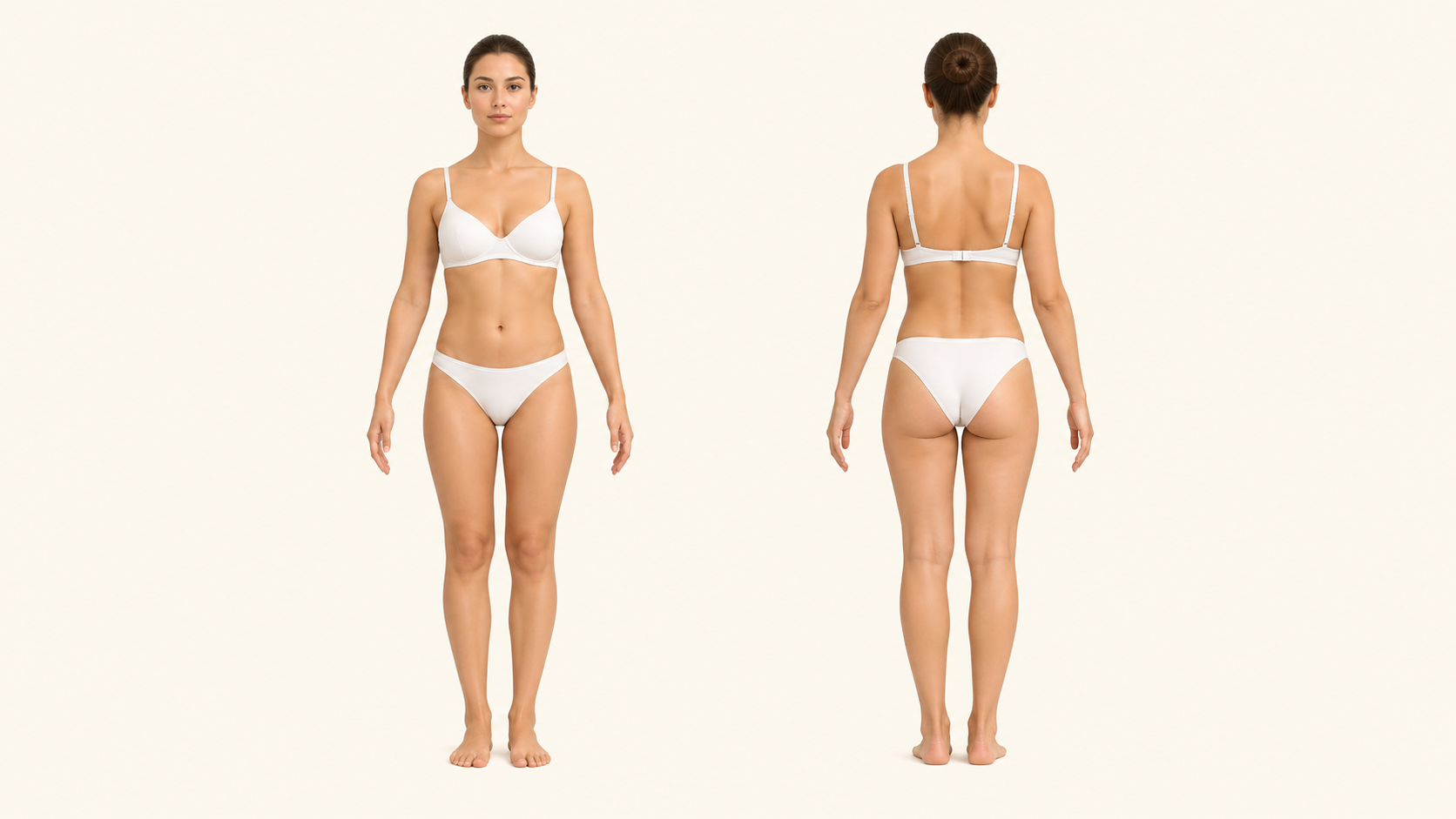 Corpo feminino frente e costas